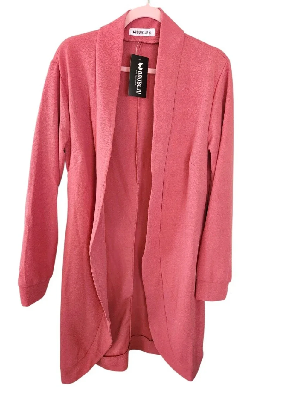 NWT DOUBLE JU Mauve Open Front Long Sleeved Cardigan Stretchy Plus Size 1X NEW